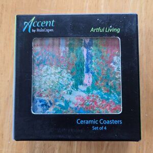 NEW Accent by RainCaper Artful Living Coasters Claude Monet